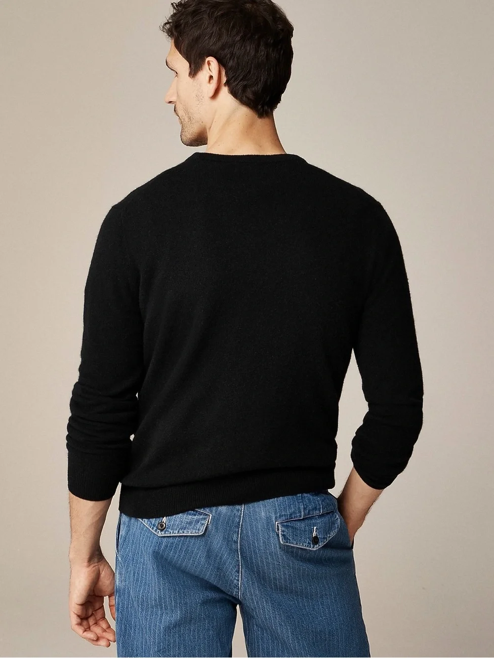 J. Crew Men’s Cashmere crewneck sweater in Black Size Medium NWT